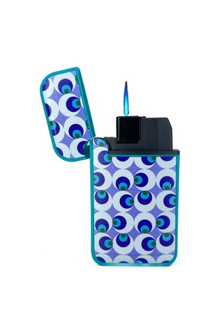 Zengaz Cool Tasarım Jet Alev Çakmak - Evil Eye Bead Turkuaz