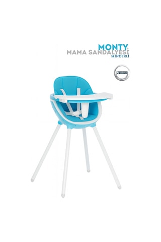 Monty Mama Sandalyesi 3 Kademeli Tabla Kaymaz Tabanlı Geniş Oturma Alanlı 6ay-9yaş Minderli