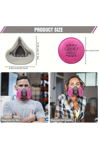 Trendooze 6200 İle 2097 Gaz Maskesi - Formaldehit Ve Sprey Boya Filtreli