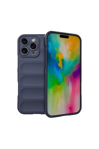 Apple Uyumlu iPhone 16 Pro Silikon Kılıf - Kamera Korumalı Esnek Airbag Kapak - Lacivert
