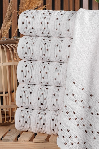 White 6 Adet 50 90 Desenli Havlu Havlu Havlu Seti El Yüz Havlusu Çeyiz Havlusu Beyaz