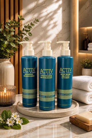Actıv Body Care Mavi Ambalajlı Canlandırıcı Ve Nemlendirici 3 Lü Bakım Seti - Şampuan + Saç Kremi + Duş Jeli