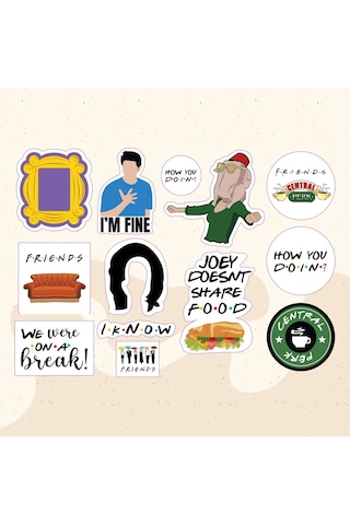 Friends Dizi Karışık Tasarımlı A5 Stickers Çıkartma Pytkstk033 Friends Dizi Karışık Tasarımlı A5 Stickers Çıkartma Pytkstk033
