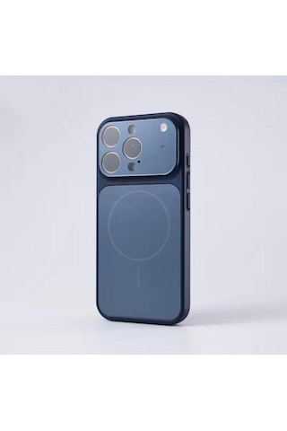 Apple Uyumlu iPhone 17 Pro Magsafe Kılıf Kamera Lens Korumalı Kapak Lacivert