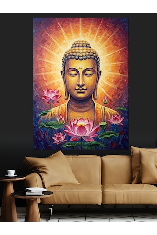 Ahşap Tablo Buda Figürü Meditasyon Huzur Dekoratif Tablolar