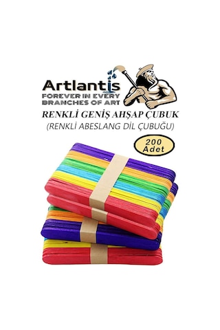 Renkli Dil Çubuğu 200 Lü 1 Paket Ahşap Dil Basma Cubugu Abeslang Renkli Doktor Dil Çubuğu Büyük Jumbo