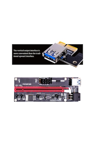 Konesam Gpu Madenciliği İçin Pcı-e 1x'den 16x'e Çevirici Kart, 600mm Usb 3.0 Kablolu Mavi Riser Seti 009s