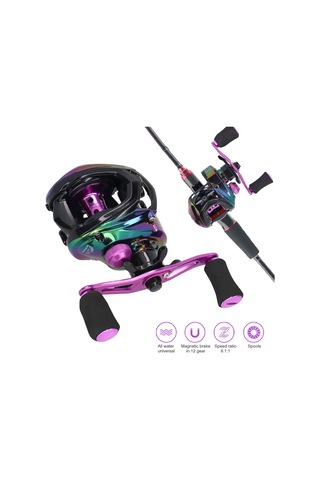 Wezone Metal Baitcasting Makinesi 8.1 Hız Oranı 12 Seviye Manyetik Fren Tüm Su Tipleri Uyumlu Sağ El