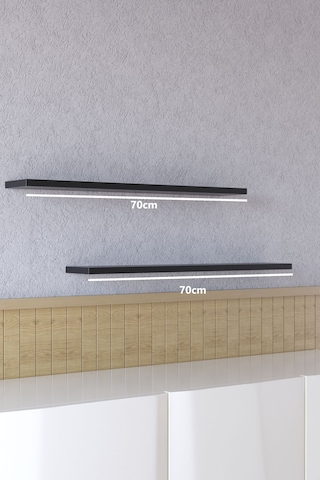 Yankı-BYEG 2li 70 cm Mat Siyah Mdf Duvar Rafı Gizli Bağlantı Kitaplık