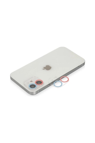Apple Uyumlu iPhone 11 Renkli Kamera Lens Koruma Cam - Pembe-mavi Çok Renkli