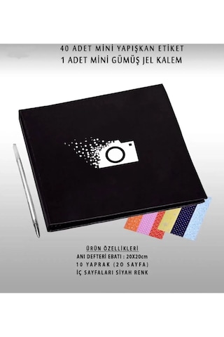 Siyah Anı Albümü + Sticker + Jel Kalem Hediyeli
