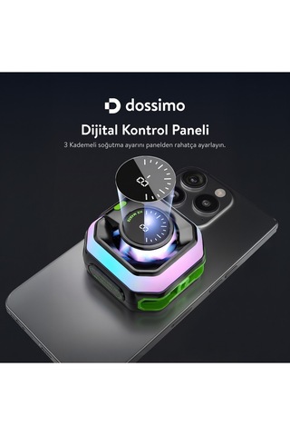 Magsafe Manyetik Sessiz Telefon Ve Tablet Soğutucu Rgb Işıklı Yapay Zeka Destekli Ds-t02 Siyah
