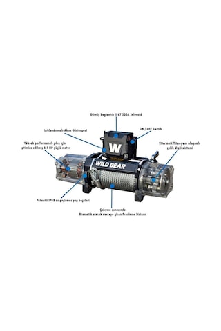 Wild Bear Talon 12.000 Lbs Offroad Vinç Profesyonel 4x4 Arazi Ve Kurtarma Vinci