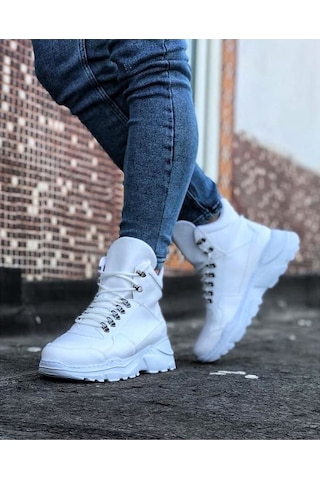 Wagoon Wg07 Beyaz Uzun Bağcıklı Bot Beyaz