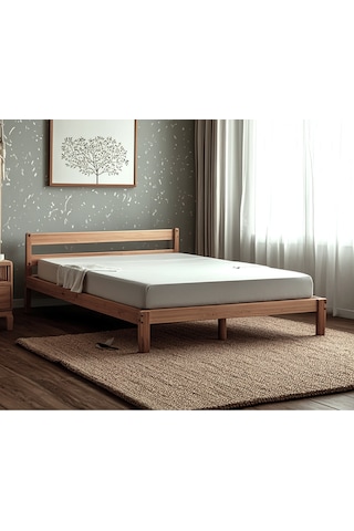 Masif Ahşap Karyola Doğal Ahşap Natural Renk 160x200