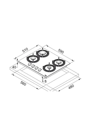 Franke Maris FHMF 604 4GC Black Glass Ankastre Ocak