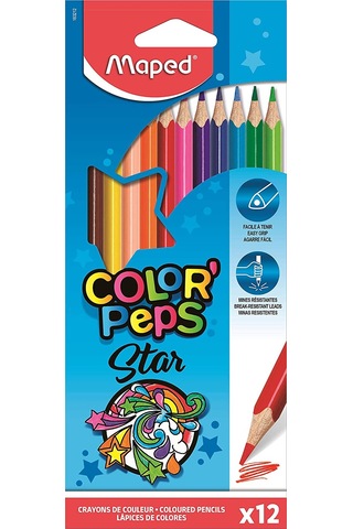 Maped Kuru Boya Karton Kutu Tam Boy Üçgen 12 Renk 183212