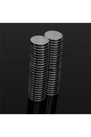 50 Adet Çap 12Mm X Kalınlık 2Mm Yuvarlak Güçlü Neodyum Mıknatıs