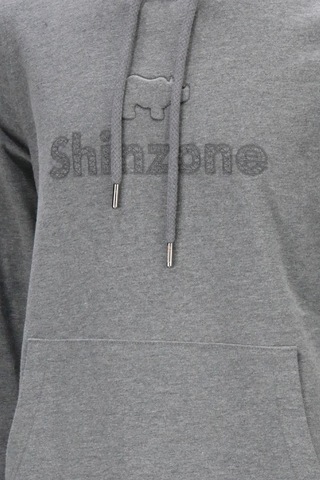 Shinzone Erkek Standart Fit Kapüşonlu Baskılı Cepli Koyu Gri Sweatshirt 001