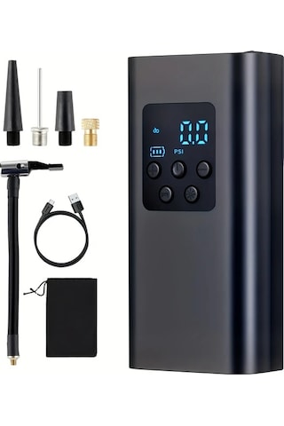 Primepickings 150psı Kablosuz Şişirme Cihazı Black Dy Lm Taşınabilir Dijital Ekranlı Usb C Şarjlı Araç Bisiklet Motor Spor Ekipmanları İçin Kompresör