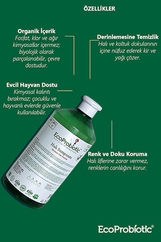 Organik Halı Temizleme Şampuanı 1 Lt. Leke Ve Kir Karşıtı Tekli