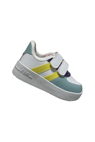 Papucumun Dünyası Günlük Bebek Çocuk Sneaker Cırt Cırt Bantlı Spor Ayakkabı Yürüyüş Ayakkabısı Beyaz - Pembe