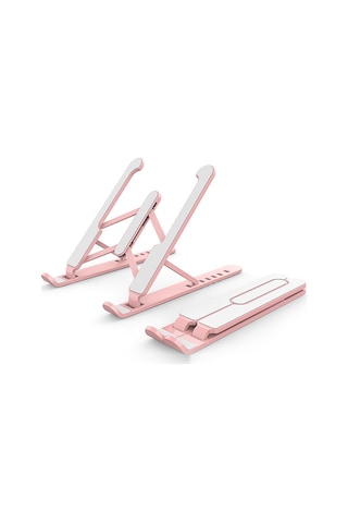 Fosenze Taşınabilir Katlanabilir Dizüstü Bilgisayar Standı - 7 Ayarlı Yükseklik, 16 İnç Altı Laptoplar Ve Tabletler İçin, Pembe