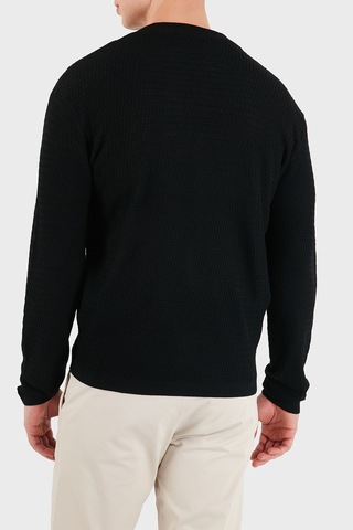 Emporio Armani Logolu % 100 Yün Regular Fit Bisiklet Yaka Hırka Erkek Hırka Em006315 Af27831 Fc039 Siyah