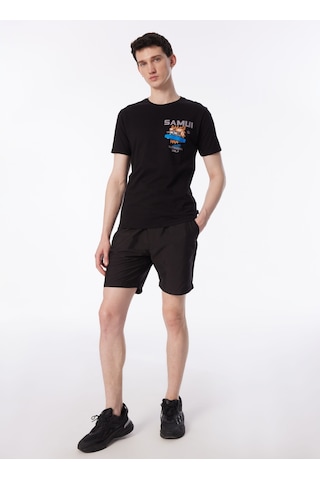 Ko Samui Bisiklet Yaka Baskılı Siyah Erkek T-shirt Kmtr S223 Outsıders Craft&co Regula