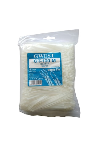 Gwest 2.5X100Mm 10Cm Beyaz Plastik Kablo Bağı 1000 Adet N11.522