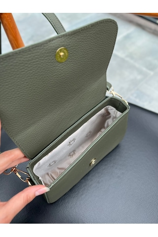 Mft Leather Hakiki Deri Kadın Çanta Viola 1524 Flother Mat Haki