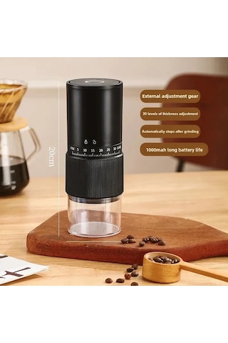 Reedark Ev İçi Taşınabilir Elektrikli Kahve Değirmeni - Usb Şarjlı, Farklı Dereceli Öğütme, Espresso İçin Uyumlu, Yeni Versiyon Siyah