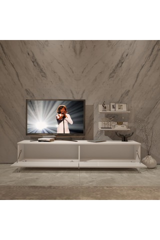 Decoraktiv Eko 4 Slm Std Silver Tv Ünitesi Tv Sehpası Beyaz