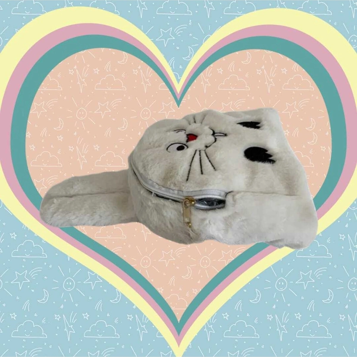 Tezzgelsin Tavşan Peluş Çocuk Sırt Çantası Çocuk Çantası Beyaz