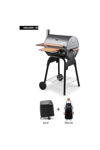 Grillord-50 Kömürlü Barbekü Mangal Önlük Ve Kılıf Hediyeli