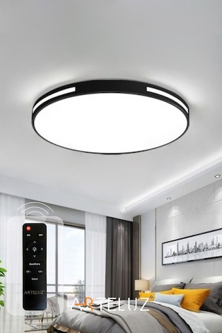 Arteluz Modern Yuvarlak Model Tavan Led Avize Siyah