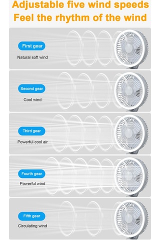 Hallow-4000mah Masaüstü Çok Fonksiyonlu Usb Şarj Edilebilir Vantilatör L6547gy-2