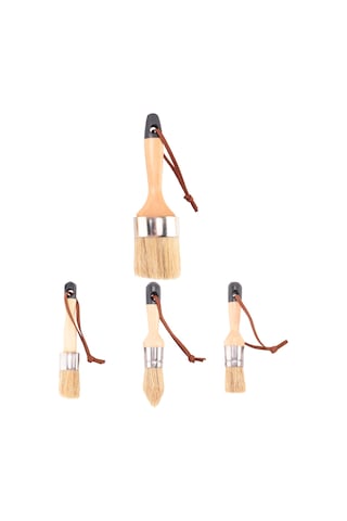 Xurunkeji Adet Tebeşir Ve Balmumu Boya Fırçası Mobilya, Boyama Veya Balmumu İçin Doğal Kıllı Küçük Yuvarlak Oval Fırça