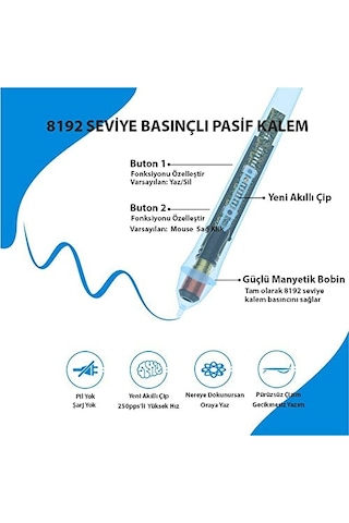 Ve Vk1200 Grafik Tabletler Için 8192l Pilsiz -p05 Diğer