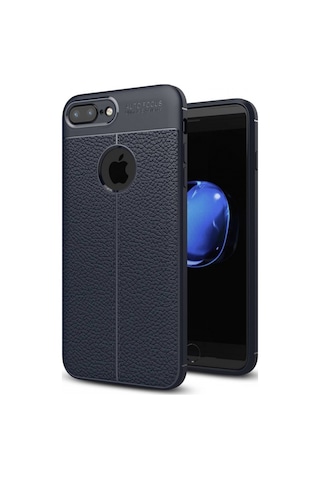 Apple Uyumlu iPhone 8 Plus Kılıf Focus Deri Görünümlü Silikon Kılıf Kapak