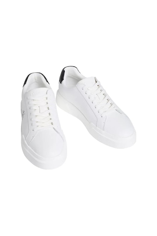 Calvin Klein Erkek Logo Kabartmalı Düşük Bilekli %100 Deri Beyaz1 Sneaker Ym0ym01344-06x-13060 Beyaz1