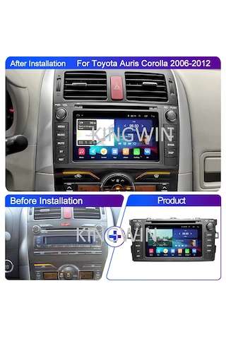 7 İnç Auris Uyumlu Android Carplay 4 Gb Ram 64 Gb Hafıza Multimedya Arka Kamera 7"