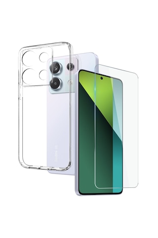 Xiaomi Redmi Note 13 Pro 5g Şeffaf Kılıf + Cam Ekran Koruyucu
