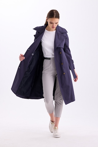 Pastelastore %100 Pamuk Gabardin Uzun 110cm Astarlı Kemerli Kadın Trençkot 1111 Koyu Gri