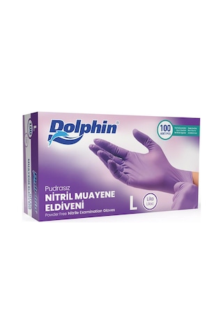 Dolphin Tek Kullanımlık Pembe Nitril Eldiven - Muayne Eldiveni Large Büyük Boy - 100'lü Paket 33181088