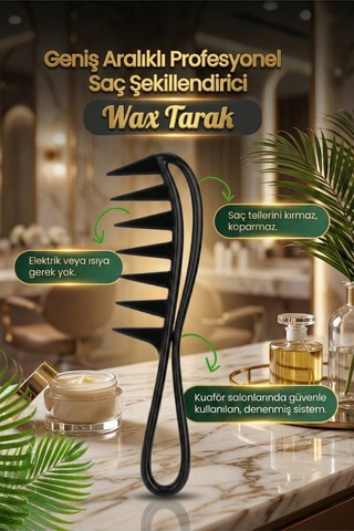 Wax Tarak Geniş Aralıklı Wax Şekil Tarağı Kıvırcık Saç Tarağı