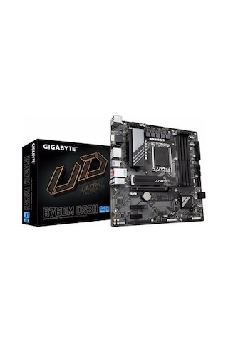 Gigabyte B760M-DS3H-DDR5 Intel B760 7600 MHz (OC) DDR5 Socket LGA1700 mATX Anakart