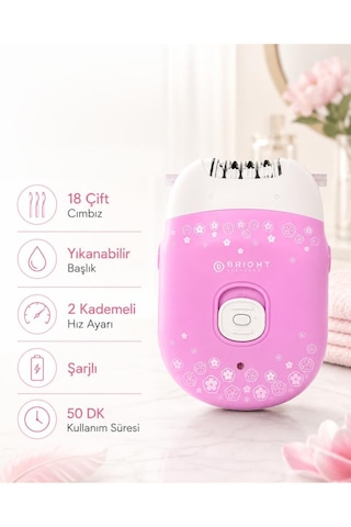 Bright Elegance Be-1189 Kablolu / Kablosuz Şarjlı 2 Kademe 18 Çift Cımbız Epilasyon Aleti