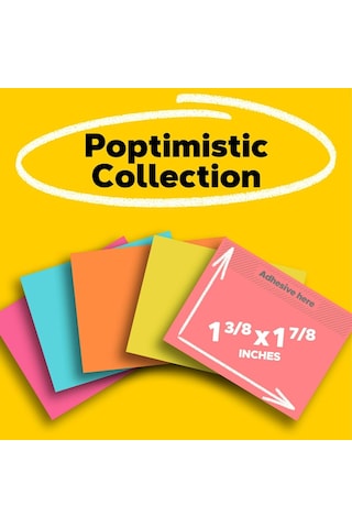 Mini Notlar, 1 3/8 X 1 7/8, 18 Pedi, Amerika'nın 1 Numaralı Favori Yapışkan Notları, Poptimistic Koleksiyonu, Parla
