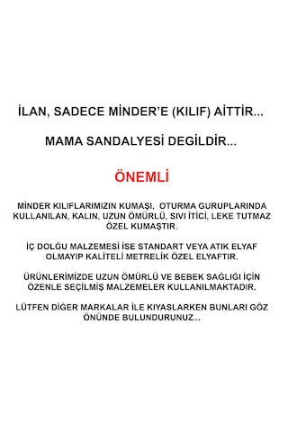 Holmer Mama Sandalyesi Minderi & Kılıfı - Leke Tutmaz - Doğal - Max-t - Turuncu
